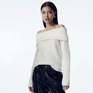Viral Cream H&M Off The Shoulder Sweater!